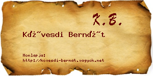Kövesdi Bernát névjegykártya